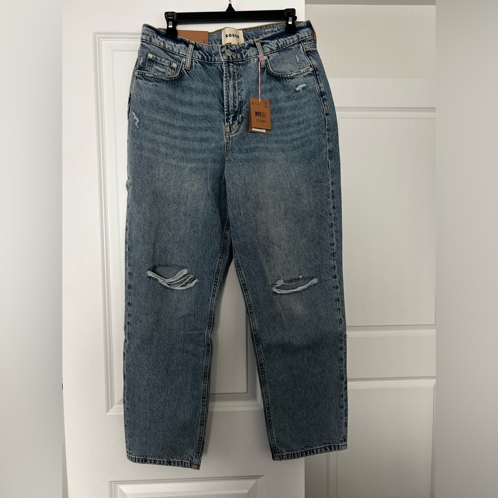 Boden Distressed Straight Leg Denim